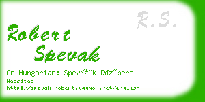 robert spevak business card